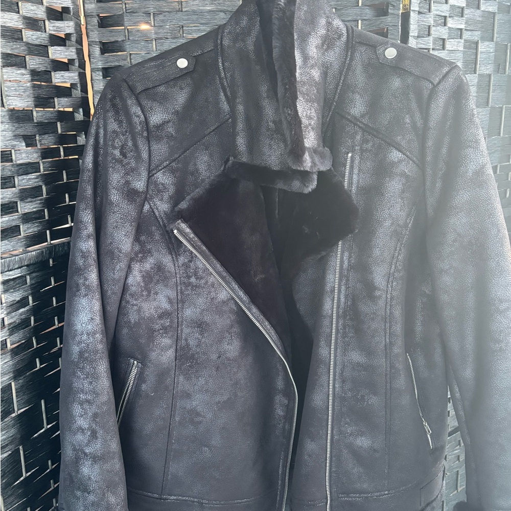 Fabulous Furs Luxurious Black Faux Fur Coat